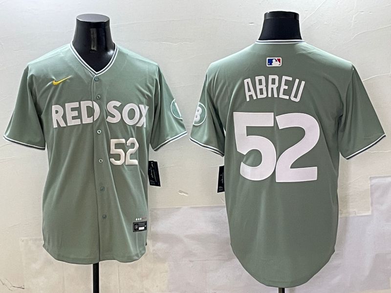 Men Boston Red Sox #52 Abreu Green Joint Name Game Nike 2025 MLB Jersey style 5
